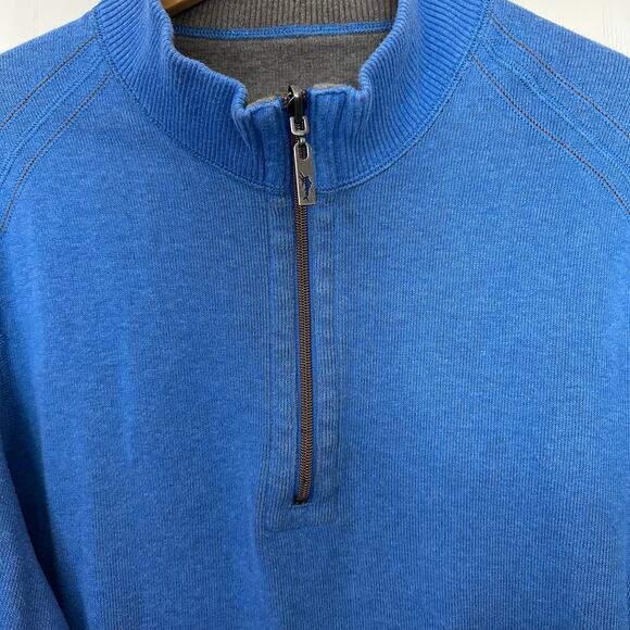 Tommy Bahama Reversible Sweater 1/4 Zip Pullover Blue Gray
Pullover Mens L - Picture 3 of 8